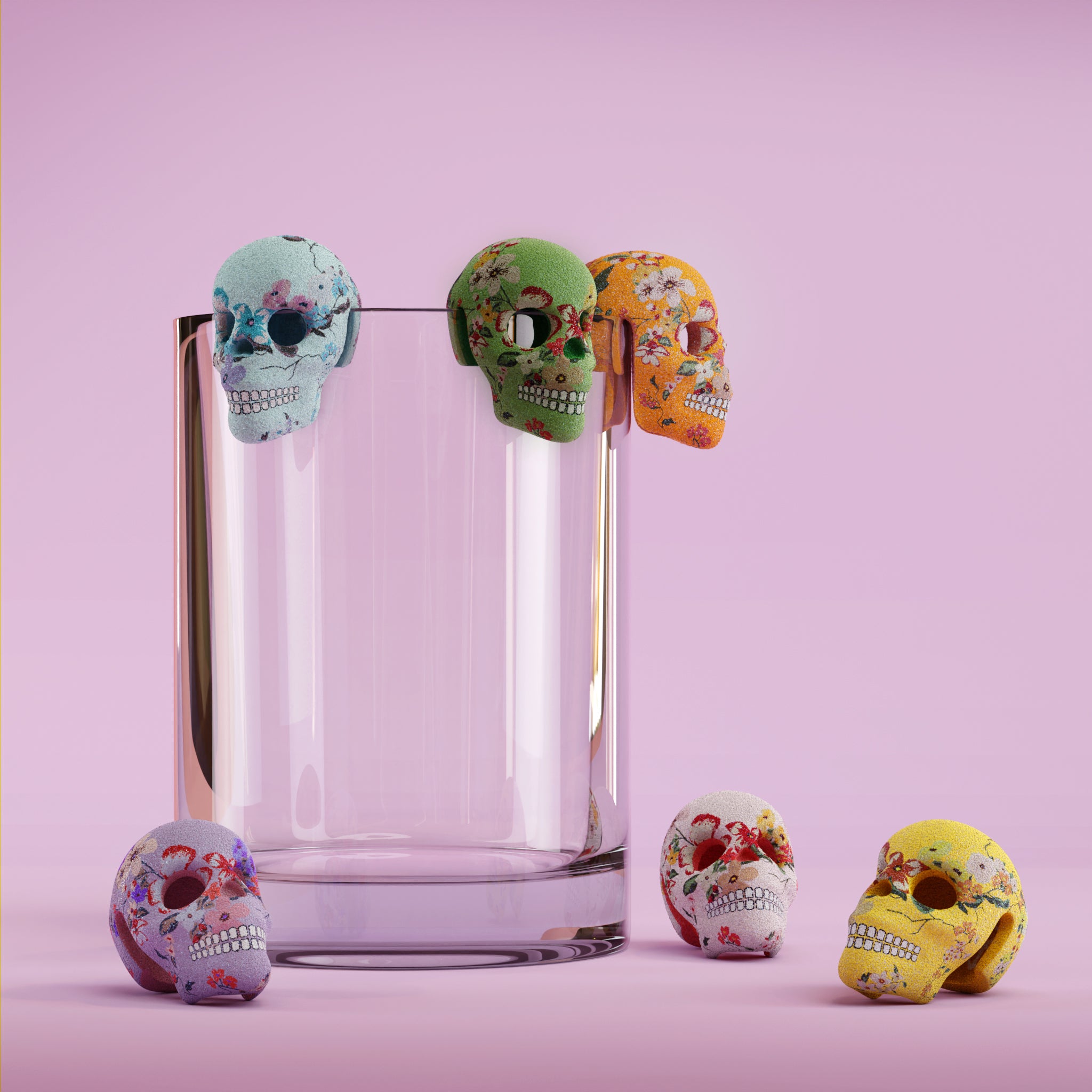 Glitter Floral Skulls – The Sugar Lab