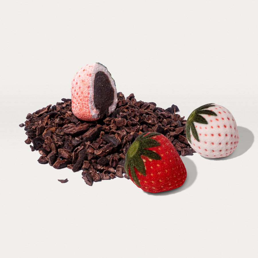 Strawberry-Covered Chocolate Truffles